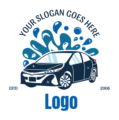 cleaning logo splash and bubbles back of car
