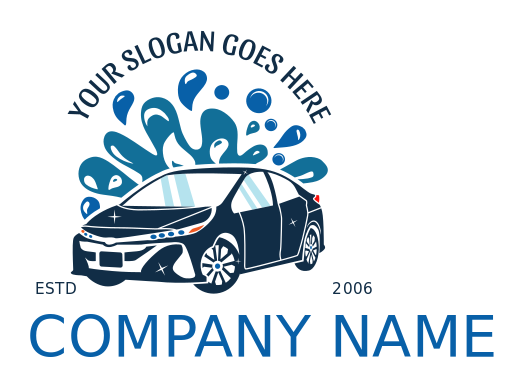 cleaning logo splash and bubbles back of car