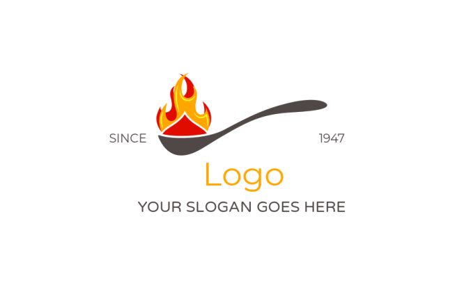 spoonful of masala spice and flames logo idea