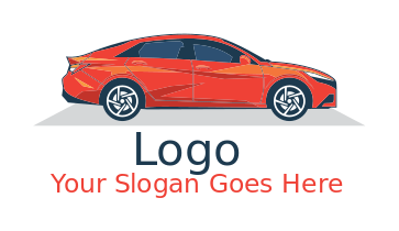 auto logo red car in side view
