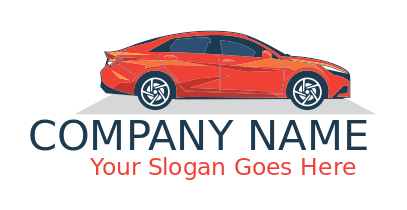 auto logo red car in side view