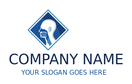 medical doctor logo head with ENT elements