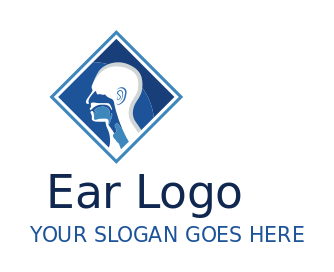 medical doctor logo head with ENT elements