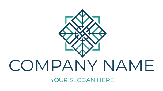 spa logo template square leaves mandala - logodesign.net