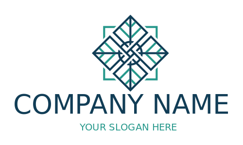 spa logo template square leaves mandala - logodesign.net