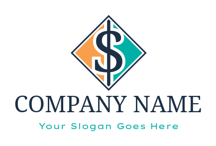collection agency logo dollar sign in rhombus
