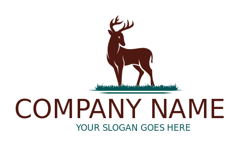create an animal logo stag standing on grass