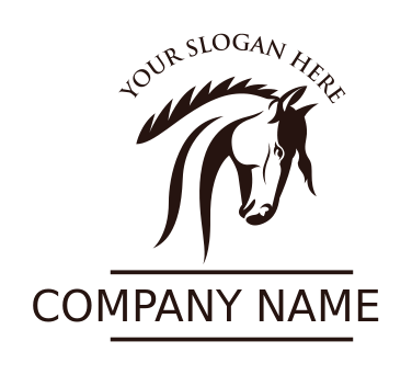 animal logo icon stallion head bending down