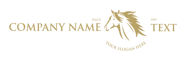 stallion head in gold logo idea