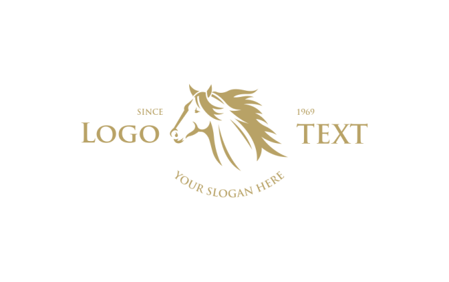 animal logo icon gold stallion head