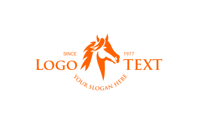 animal logo online silhouette stallion head