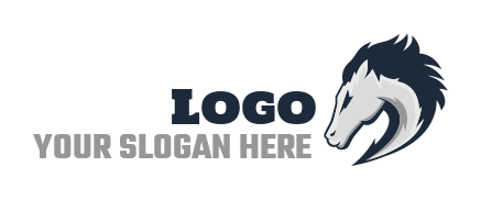 animal logo template side view stallion head