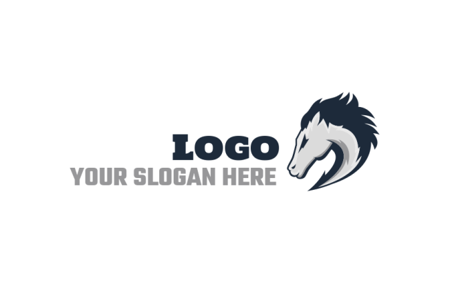 Unique logo of stallion head side view
