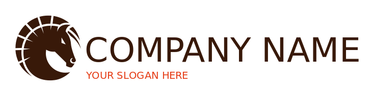 make an animal logo stallion in circle