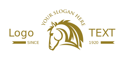 animal logo stallion head side pose with manes