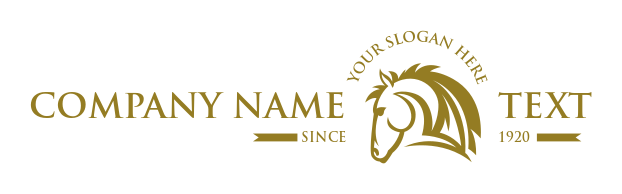 Create a logo of stallion side pose head with manes