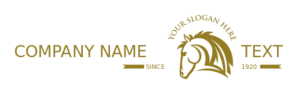 animal logo stallion head side pose with manes