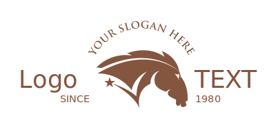 horse riding logo stallion silhouette with star