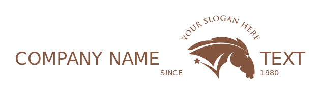 horse riding logo stallion silhouette with star