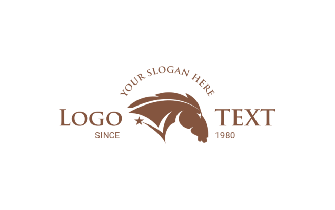 animal logo symbol stallion silhouette with star