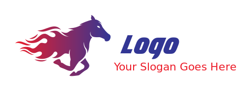 animal logo stallion torso trailing blaze