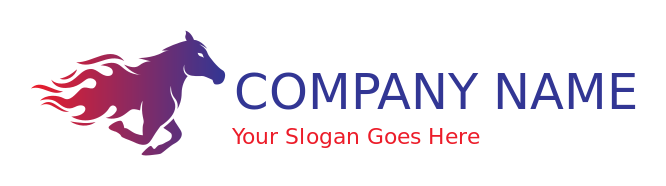 animal logo stallion torso trailing blaze