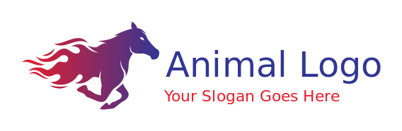 animal logo stallion torso trailing blaze