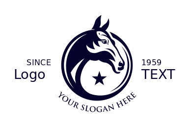 stable logo maker stallion with star in circle