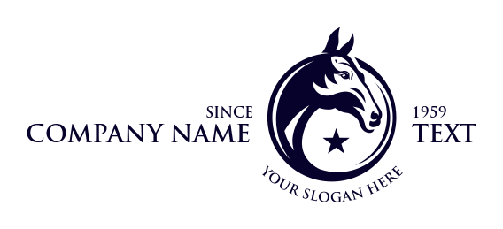 stallion with star in circle logo sample