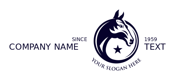 stable logo maker stallion with star in circle