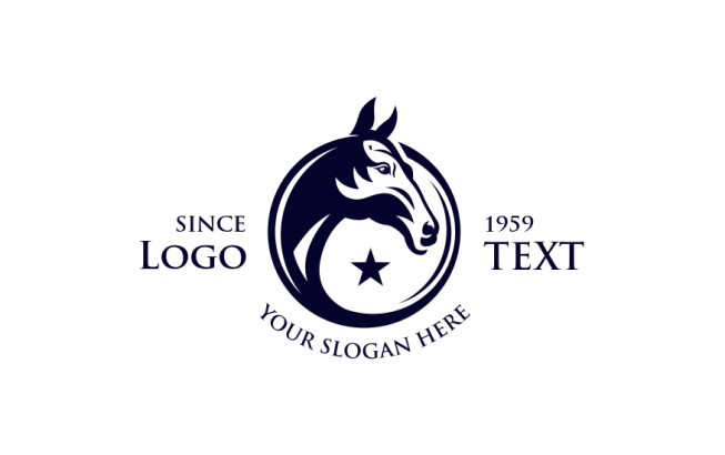 animal logo maker stallion with star in circle