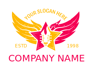 entertainment logo guitar headstock in star