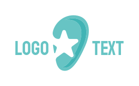 ENT doctor logo template star in ear flat