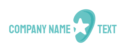 ENT doctor logo template star in ear flat
