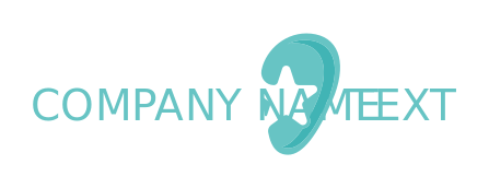 ENT doctor logo template star in ear flat