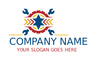 auto shop logo star on arrow head badge