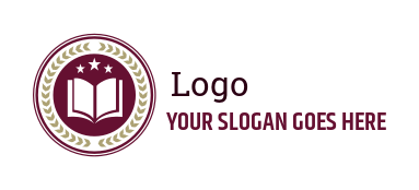 private school logo stars book in circle 