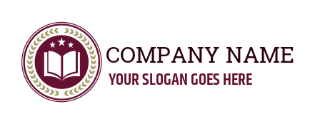 private school logo stars book in circle 