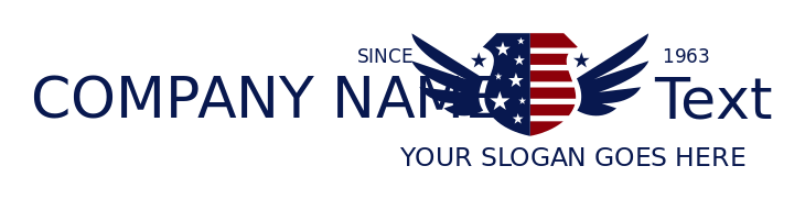 security logo shield for veteran with wings
