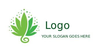 medical logo cannabis plant with dotted stars 