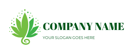 medical logo cannabis plant with dotted stars 