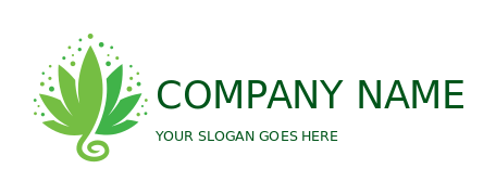 medical logo cannabis plant with dotted stars 