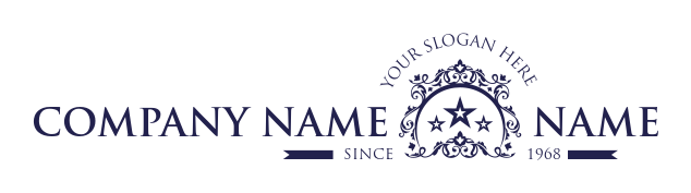 event planner logo stars in ornamental crescent