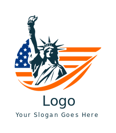 Statue of Liberty in American flag