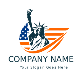 Statue of Liberty in American flag