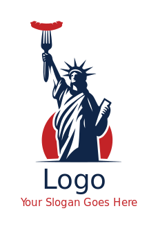 Statue of Liberty raising fork sausage