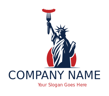 Statue of Liberty raising fork sausage