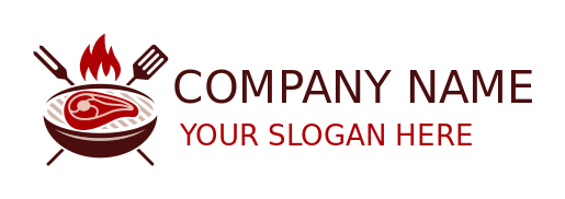 steakhouse logo fiery grill spatula and fork
