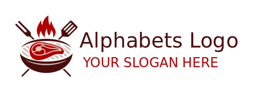 steakhouse logo fiery grill spatula and fork