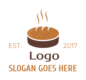 create a bakery shop logo steaming cake